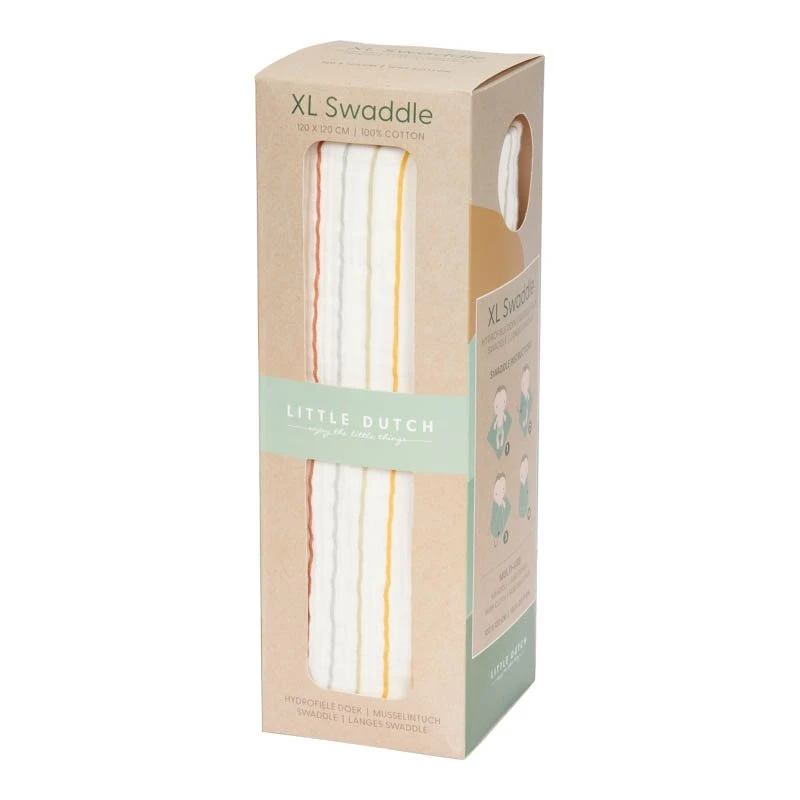 Little Dutch Swaddle 120 X 120 Sunny Stripes 3 Little Dutch Swaddle 120 X 120 Sunny Stripes - Image 3