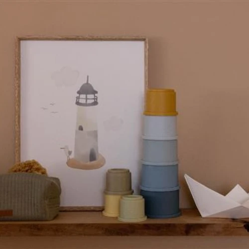 Little Dutch Stacking Cups Blue 2 Little Dutch Stacking Cups Blue - Image 2