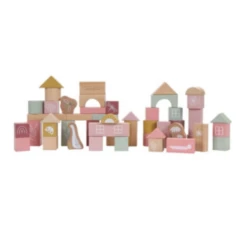 Little Dutch Building Blocks In Bucket Pink - LD7018