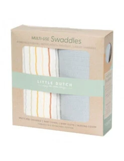 Little Dutch Swaddles 70 X 70 Sunny Stripes/Pure Soft Blue -Little Dutch Store muselinas vintage sunny puro azul